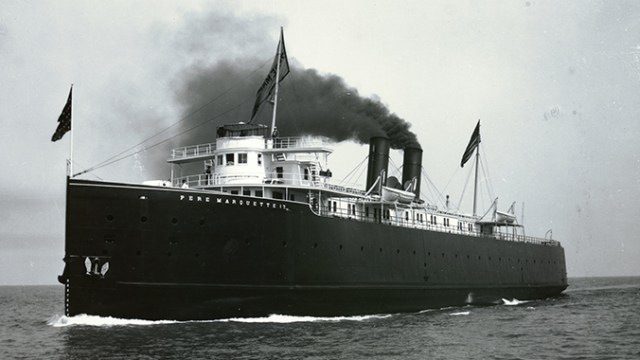 history-beginning-1 a large ship in a body of water