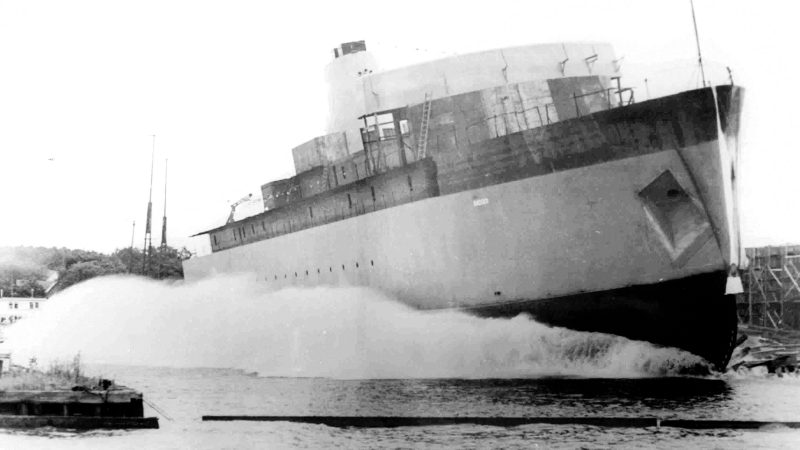 p88615 (2) a large ship in a body of water