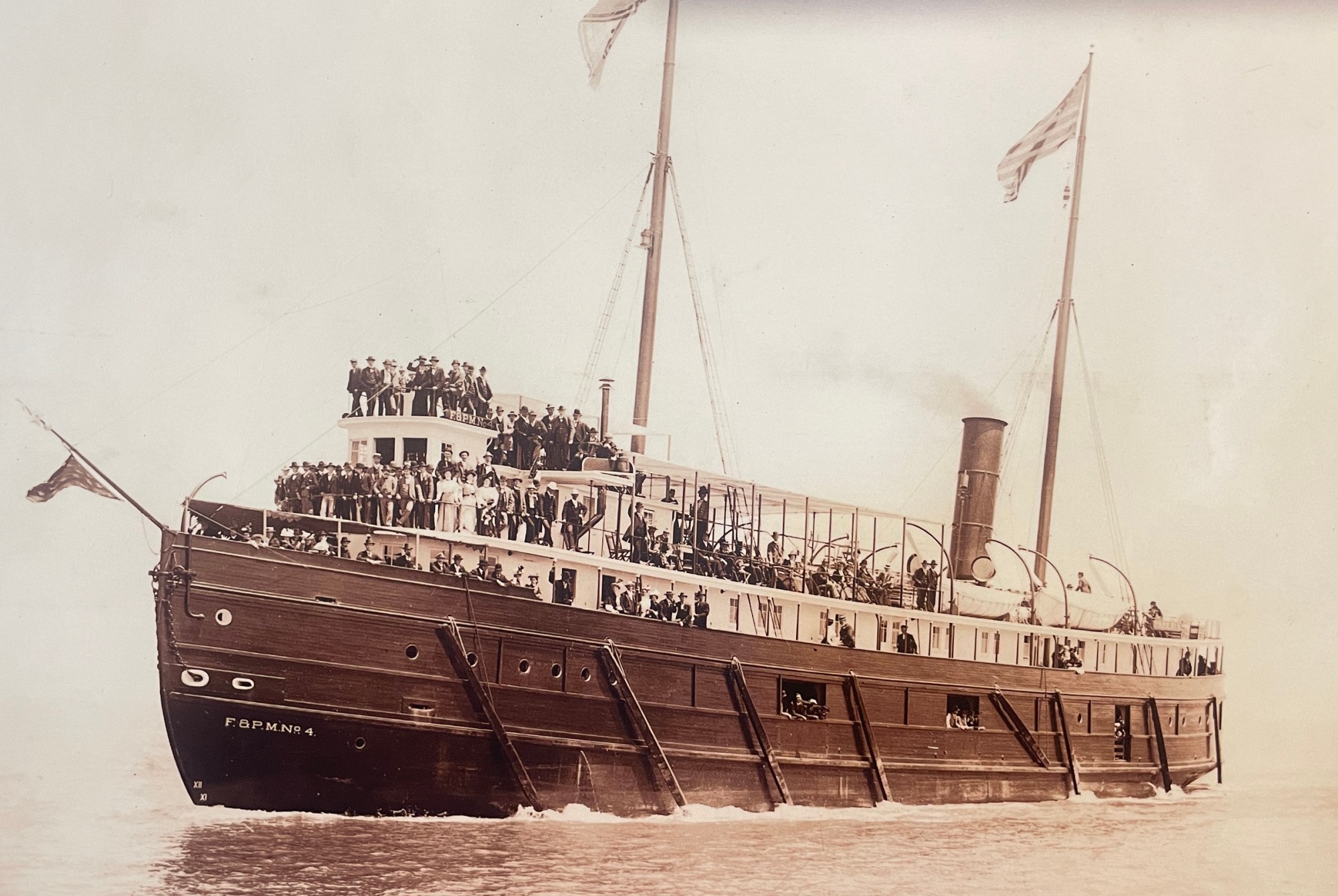a large ship in the water