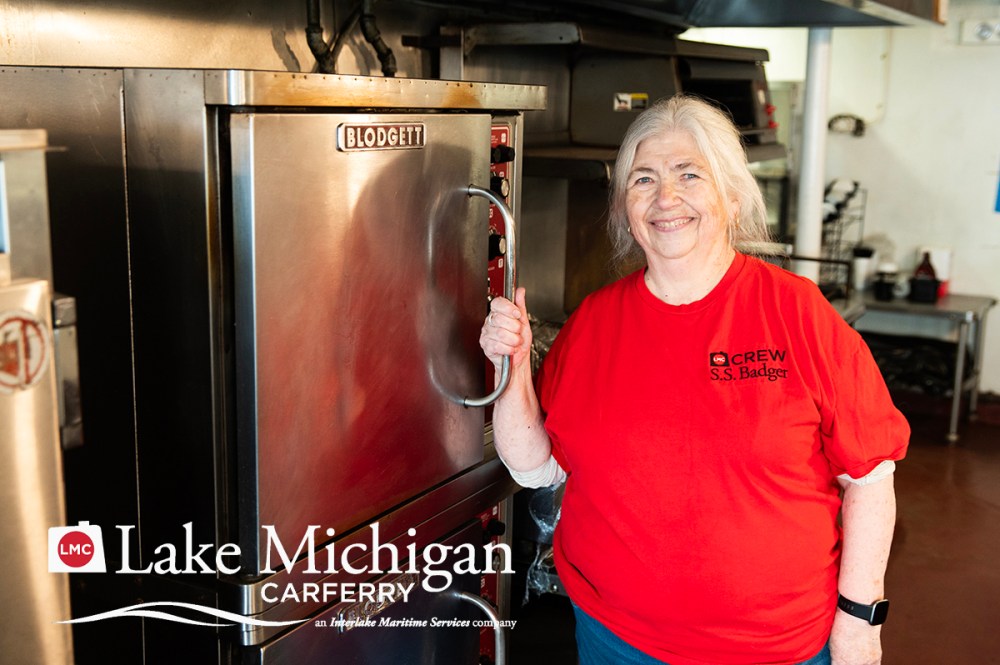 Sue McDonald in the Badger galley