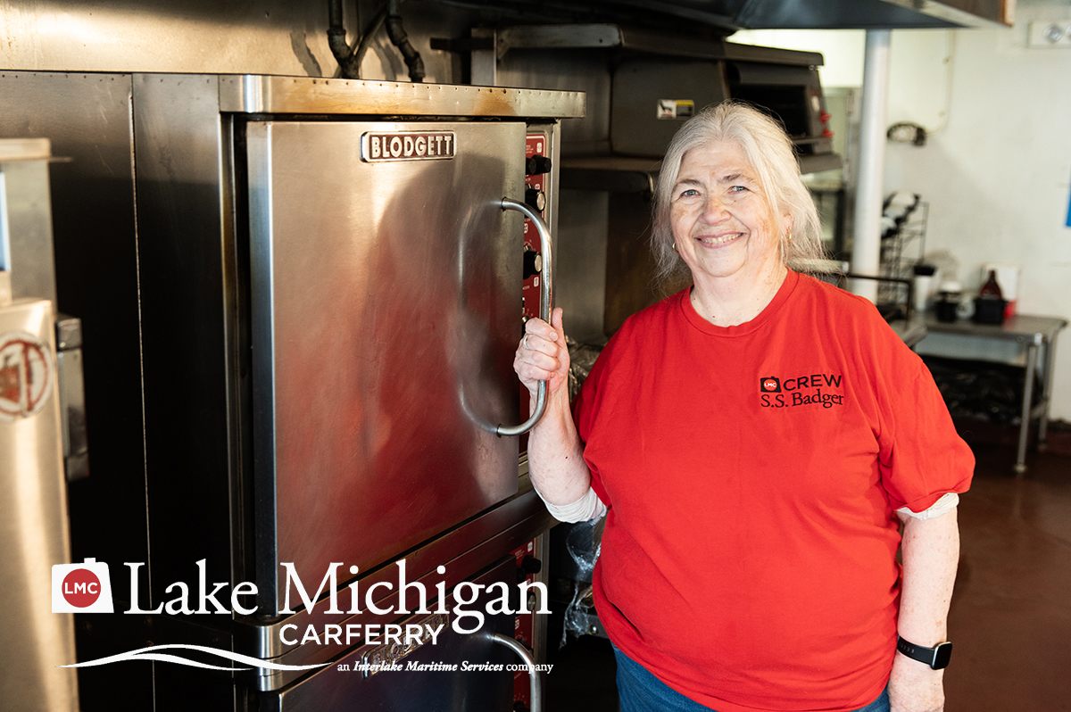 Sue McDonald in the Badger galley